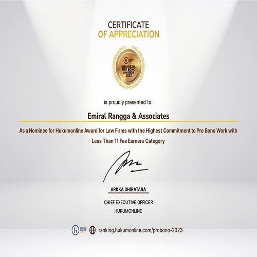 ERA LAW FIRM MASUK NOMINASI INDONESIA PROBONO AWARDS 2023